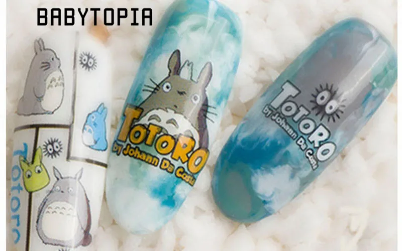 Babytopia Французский маникюр Мой сосед Тоторо Мультфильм Nail Наклейки для Гвозди