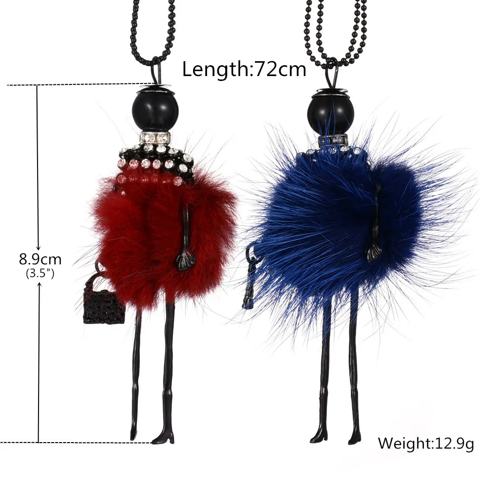 Модное ожерелье с кулоном стразы прекрасное платье милое женское куклой цепочка