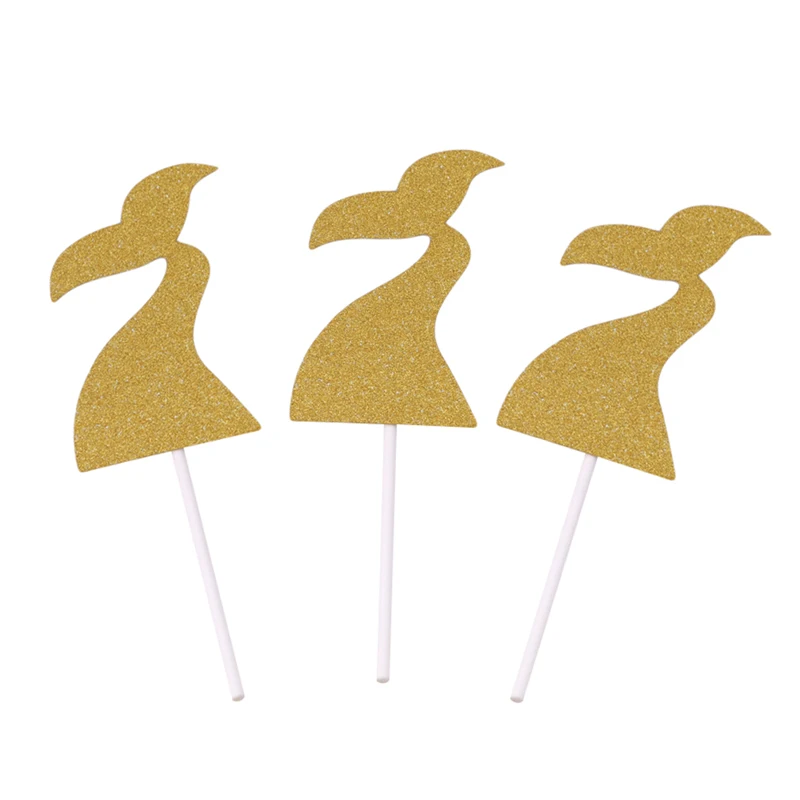 1 упаковка вставка для торта золотой единорог голова русалки корона капкейков