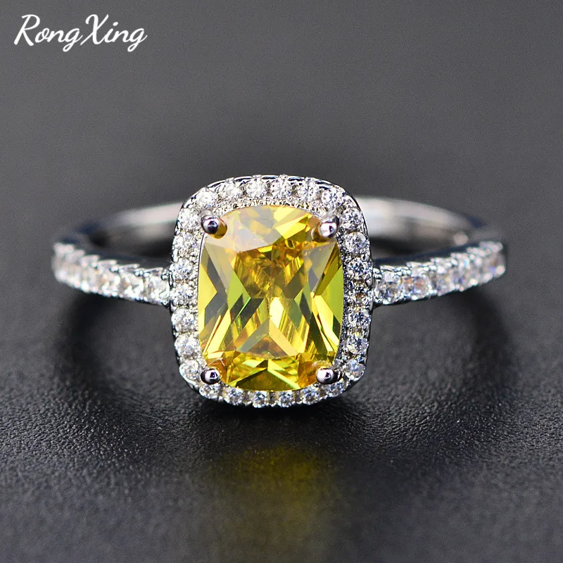 RongXing фиолетовые/зеленые/синие/белые/желтые/розовые циркониевые кольца для