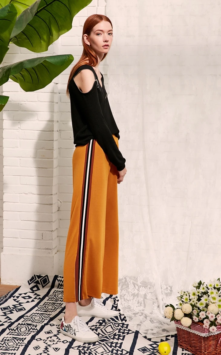 Vero Moda женские весенние и летние полосатые вязанные пижамные брюки | 3184R2503