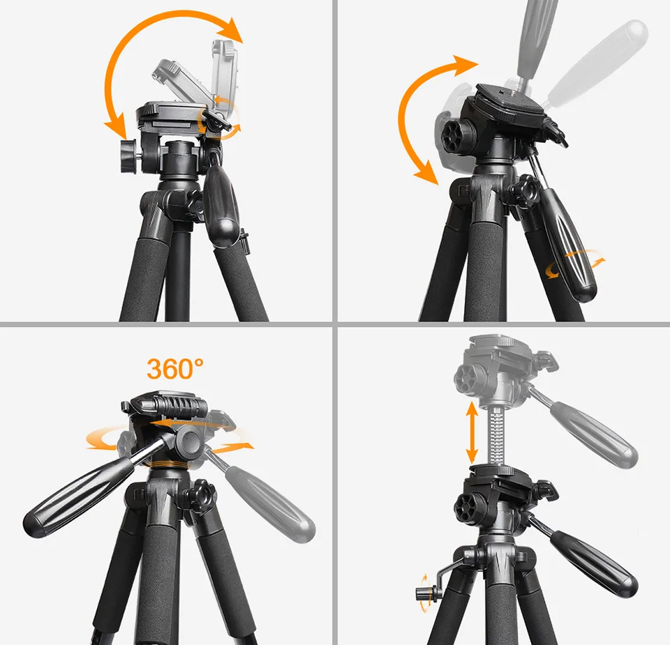 XEAST Multi-function Travel Camera Tripod 56"/143cm Adjustable Laser Level with 3-Way Swivel Pan Head Bubble | Инструменты
