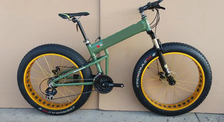 Kalosse bicicleta горный велосипед 26er рама складной 26*4 0 Шины гидравлические тормоза снег