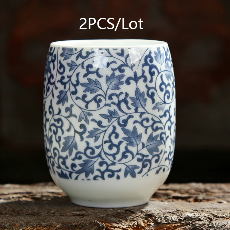 M 2PCS 2 шт./лот, винтажные чайные чашки Цзиндэчжэнь, керамические фарфоровые стаканчики для воды, стаканчики для чая в китайском стиле, посуда для чая, рождественские подарки - Цвет: M 2PCS