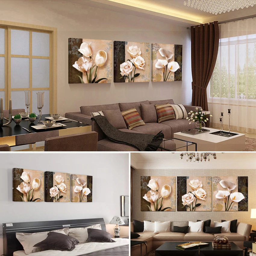 Абстрактная Цветочная Картина на холсте Современная Настенная печать картины