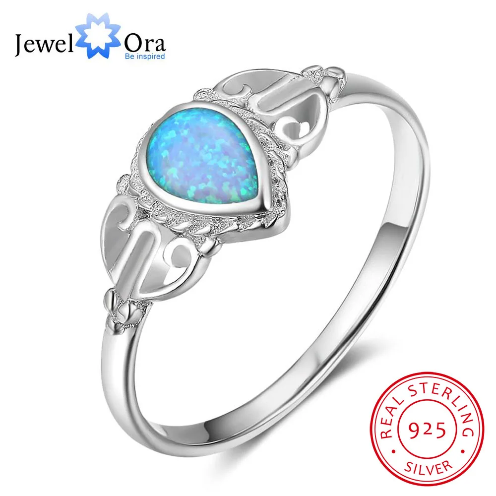 Женское кольцо из серебра 925 пробы с голубым опалом|stone ring|fashion rings womenring women |