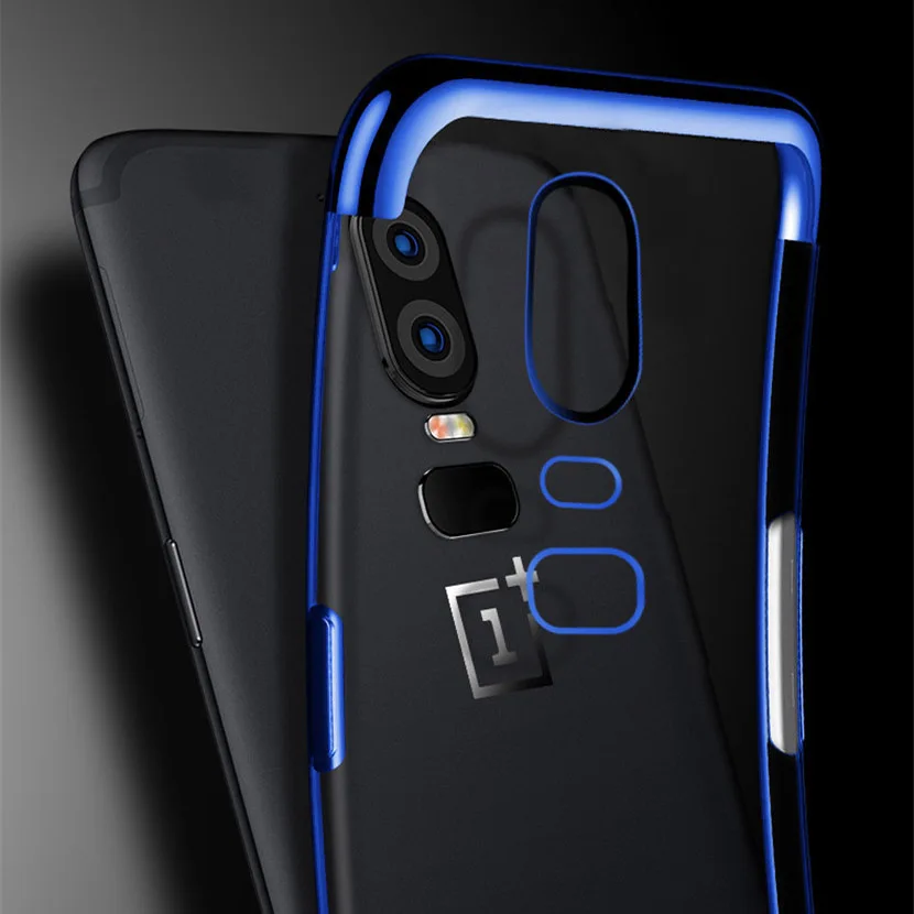 Ultra Thin Soft Transparent TPU Case For Oneplus 6t clear plating bumper cover for 6 t One Plus Phone Capa | Мобильные телефоны и