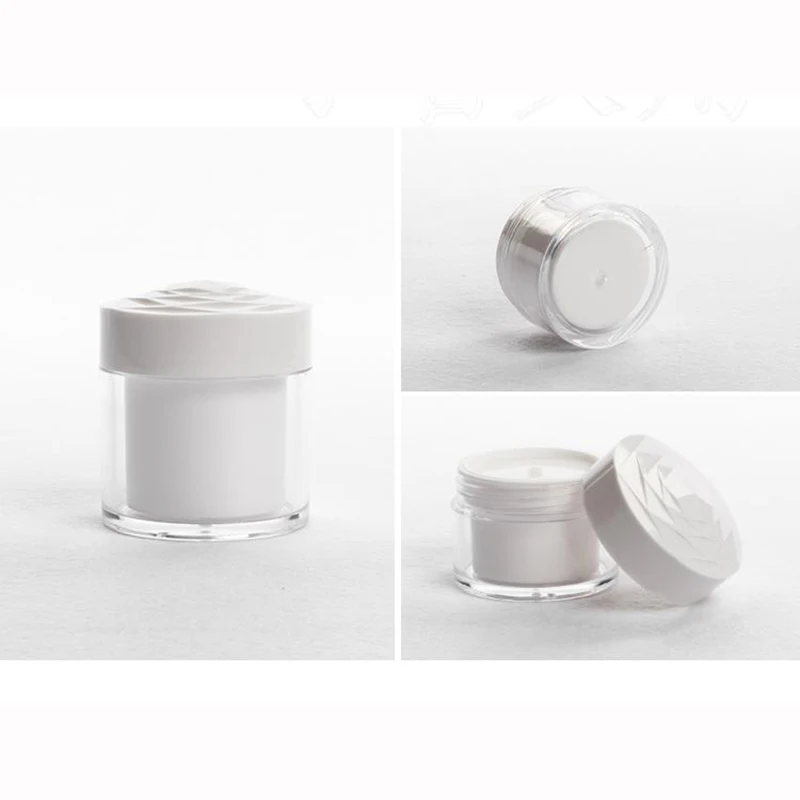 10 шт. пластиковая пустая Косметическая банка контейнер с розовой крышкой белым