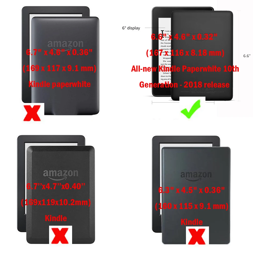PU кожаный принт чехол для kindle paperwhite 4 2018 10th поколения 6 ''читалка тонкий