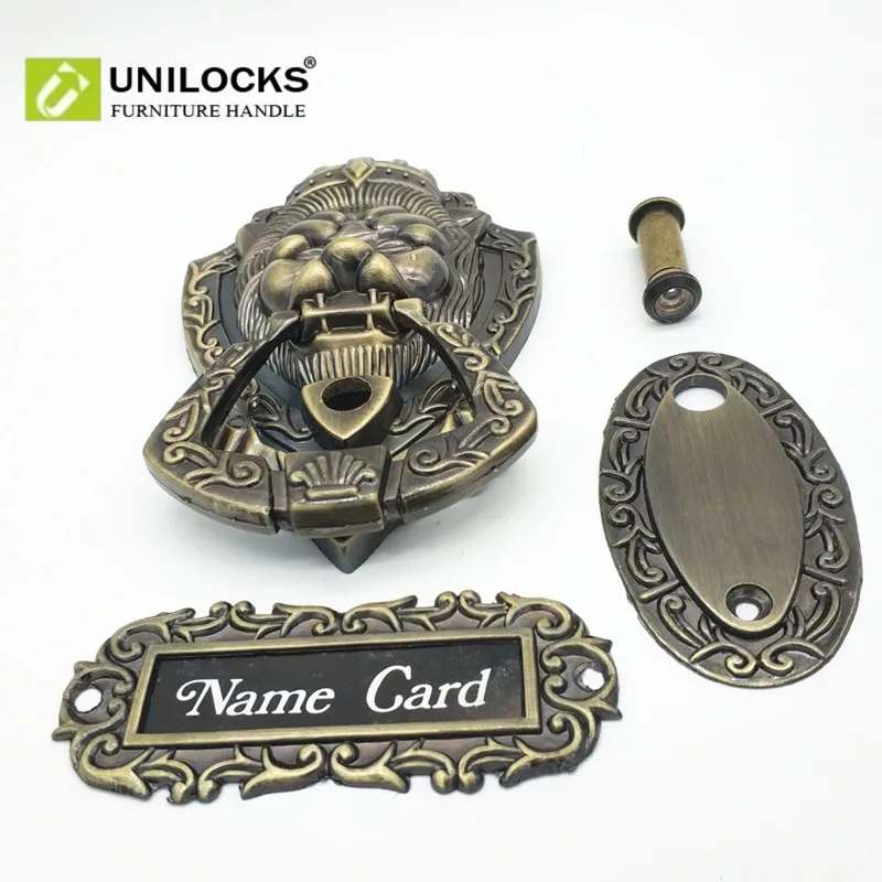UNILOCKS дверной глазок из античной бронзы с отверстиями дверным глазком в виде льва
