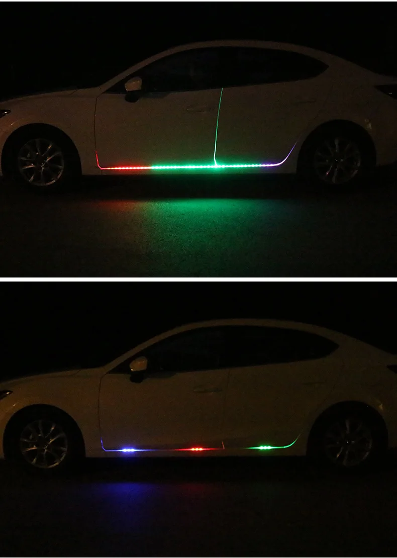 Новинка RGB Автомобильная гибкая светодиодная лента декоративная атмосферная