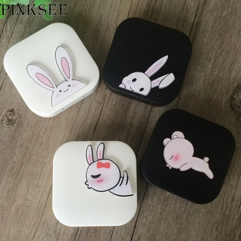 PINKSEE мини мультяшный пластиковый футляр для контактных линз 4 вида | Ювелирная фурнитура и компоненты -32845384520