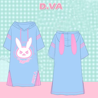 Маскарадный костюм «сделай сам» для ролевых игр DVA, милое летнее платье с кроликом, футболка, футболка, юбка костюм для косплея