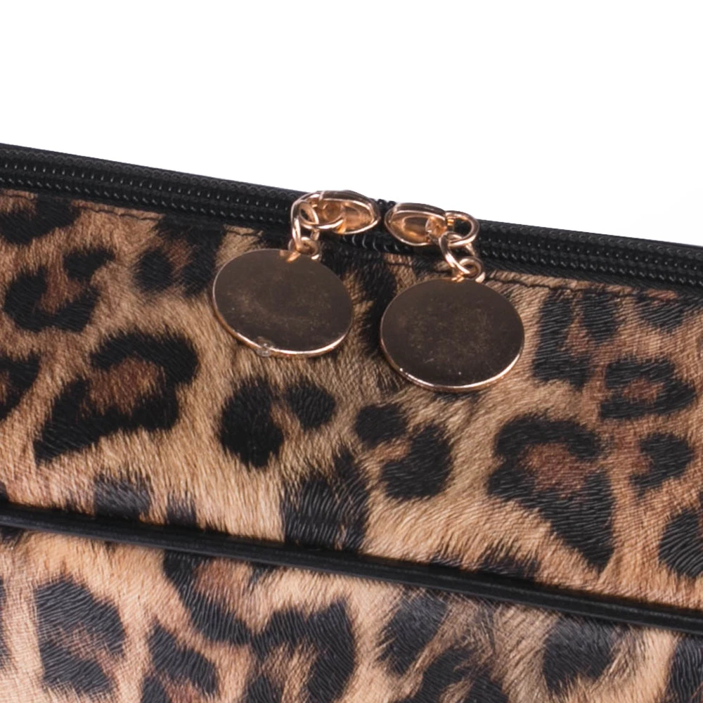 CHILEELOVE Leopard Print Professional Multifunctional Portable Makeup Brushes Kit and Cosmetic Tool Storage Collection Hand Bag | Красота и