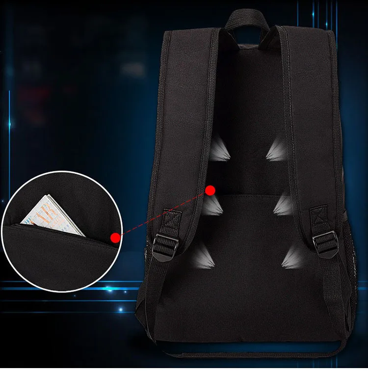3 шт./компл. аниме светящиеся школьные сумки для подростков мальчиков рюкзак детский usb зарядка школьный рюкзак для девочек школьный рюкзак