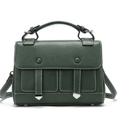 

Fashion trend casual top layer cowhide women's shoulder bag Solid color retro women's bag , handbag