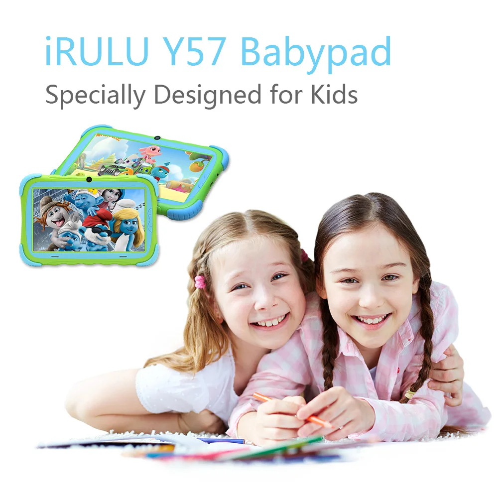 IRULU 7 дюймов Android 7,1 детский планшет 16GB Babypad Edition ПК с Wifi и камерой GMS Сертифицированный поддерживаемый Детский защитный чехол(зеленый