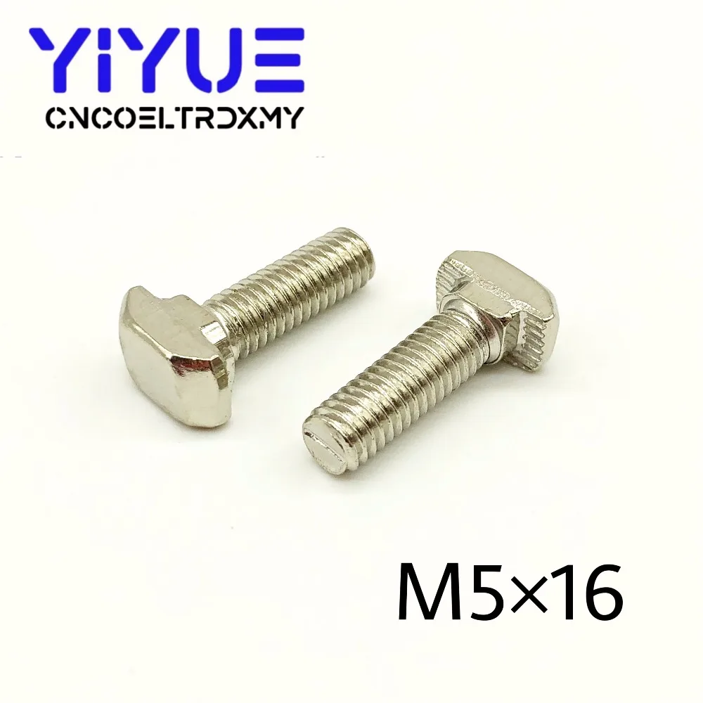 10 шт. болты M5 * 10/M5*12/M5*16 для 40 T-Slot T болт винт квадратные T-head винтовой желоб t-болт 2020