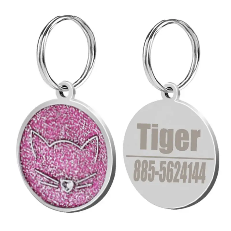 Блестящая персональная идентификационная бирка для собаки из нержавеющей стали