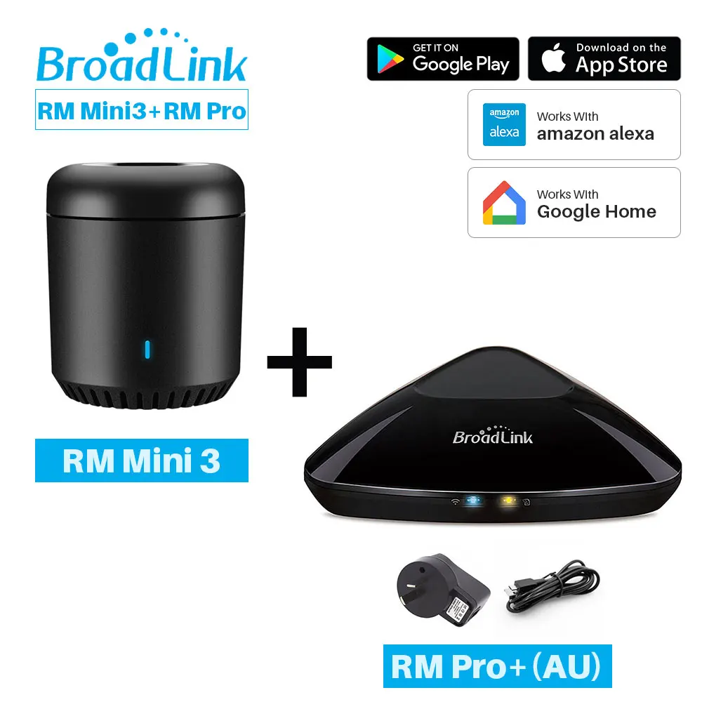 AU RM Pro Add Mini3 Broadlink RM Pro+ RM Mini3 Универсальный Smart ПДУ WI-FI wifi+ ИК+ РЧ+ 4G Smart Home приложение Управление работает с Alexa Google Home - Цвет: AU RM Pro Add Mini3