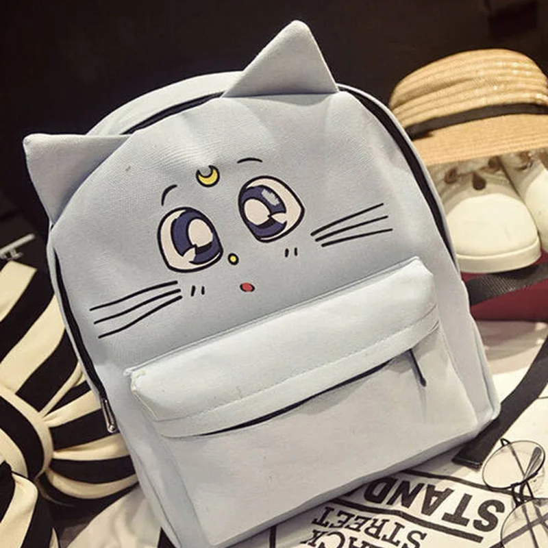 Дизайнерский японский Рюкзак Kawaii Cat рюкзаки с ушами Сейлор Мун модная школьная