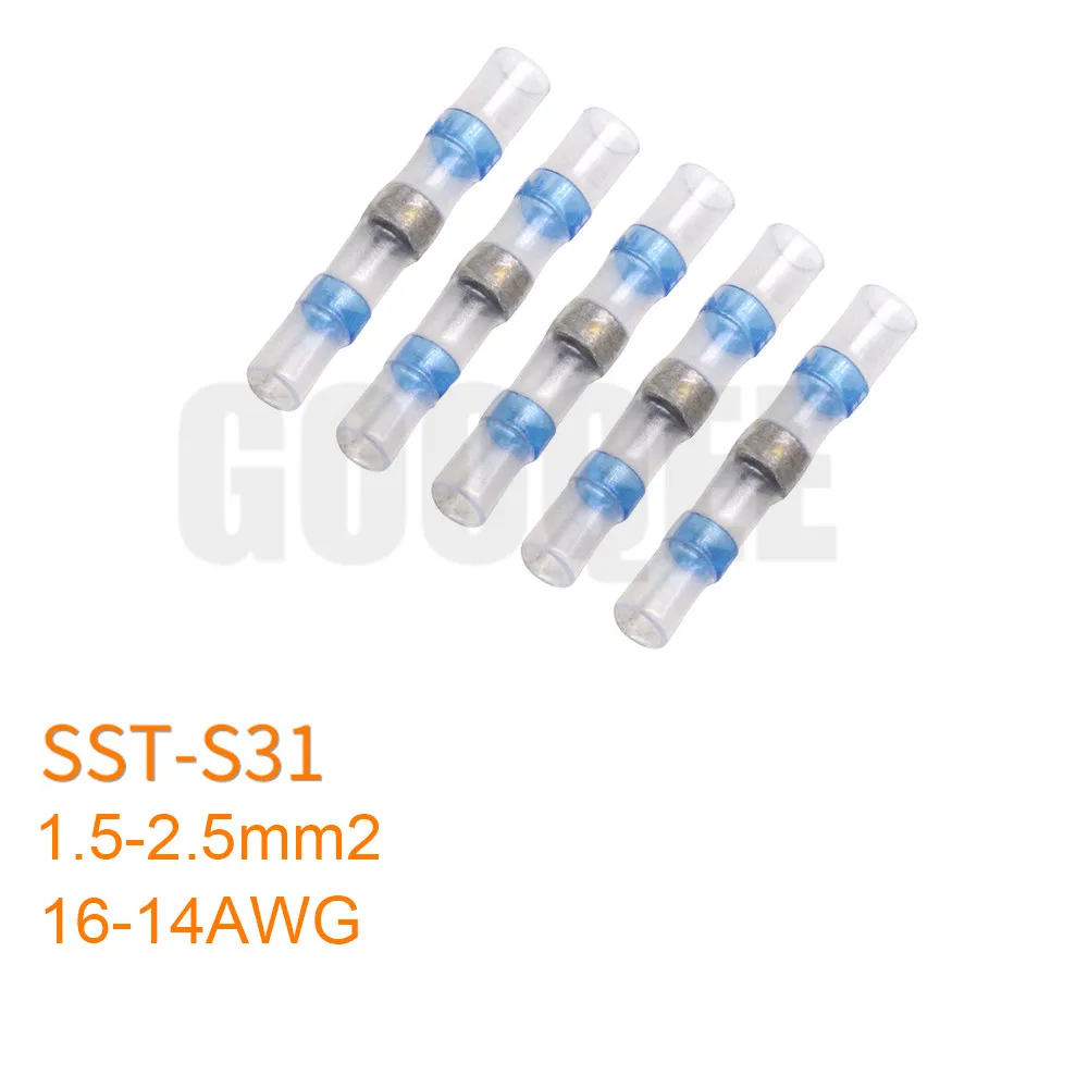 SST-S31 5/10 шт. SST-S11 SST-S21 SST-S31 SST-S41 Термоусадочные соединители проводов Водонепроницаемый Луженая Медь припоя уплотнительные клеммы комплект - Цвет: SST-S31