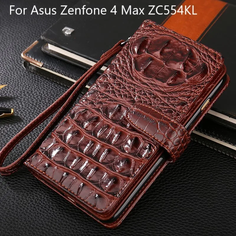 Роскошный кожаный чехол для Asus Zenfone 4 Max ZC554KL, чехол с откидной крышкой, чехол для телефона Asus ZC554KL Coque
