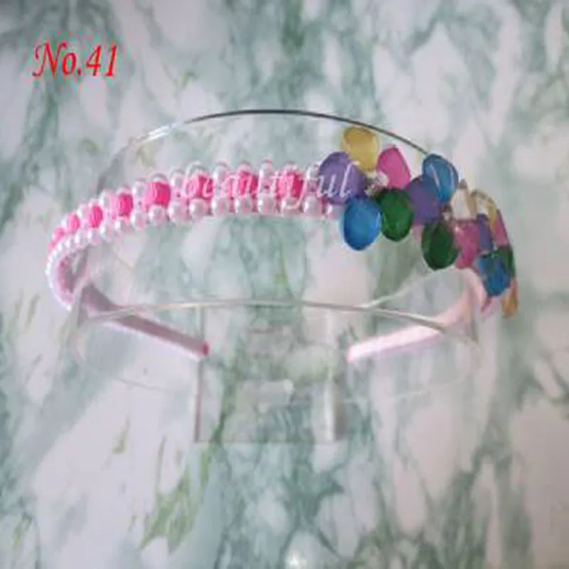 

Hand Customize Hair Accessories Free Shipping 12pcs BLESSING Good Girl Modern Style Headband Counterfeit Pearl Resin 76No.