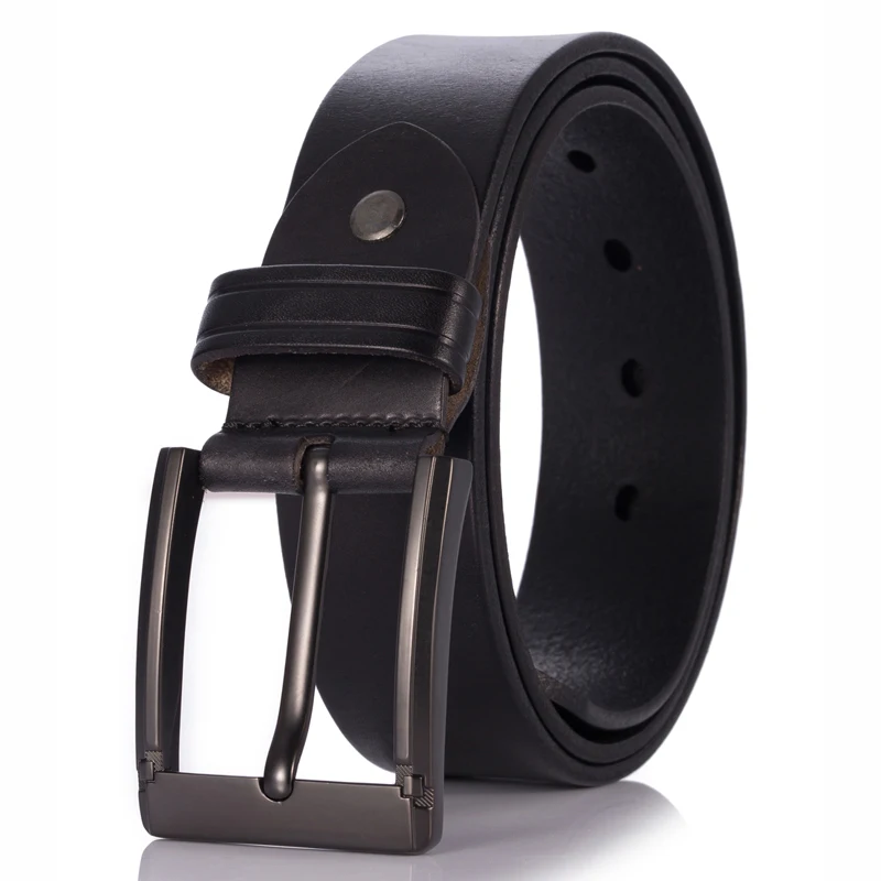 2017 Новая мода из натуральной кожи Для мужчин ремень Булавки пряжкой Топ воловьей