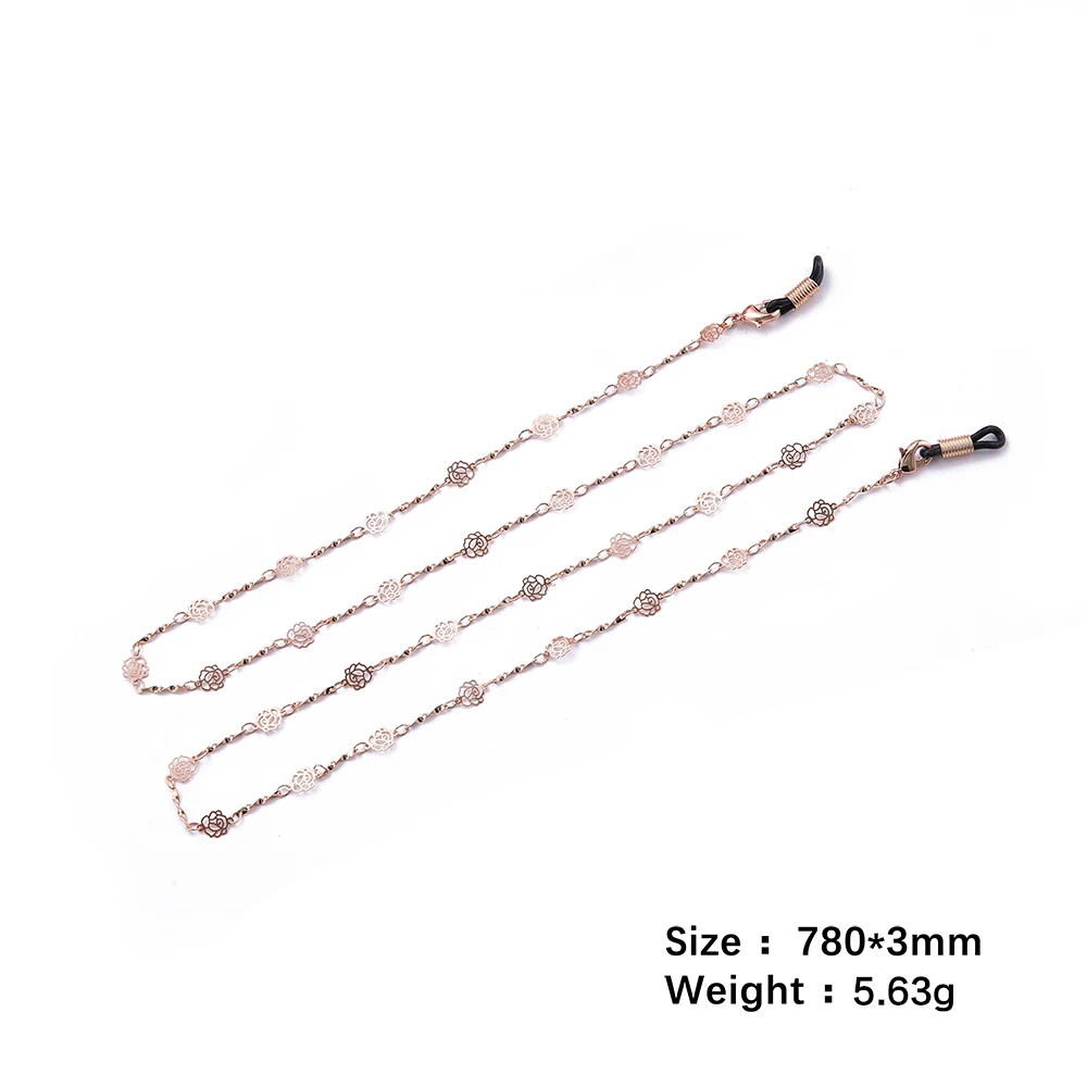 Цепочка для очков женская с ажурным ремешком шнур в форме розы цепочка