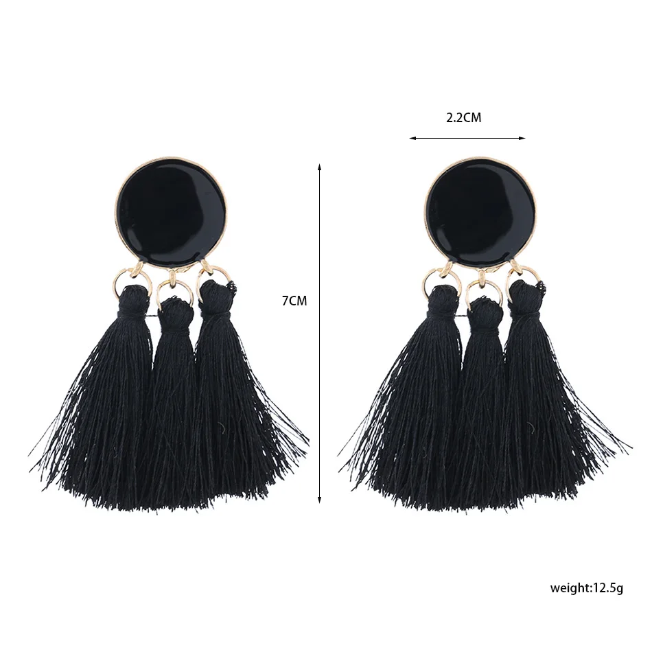 YAAYOO 6 цветов огромная серьга мотаться большой круглый BOHO Нарядные серьги с