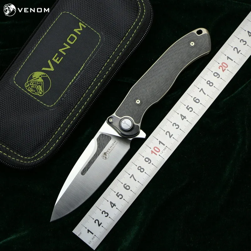 VENOM BONE DOCTOR M390 Титан CF Флиппер складной нож для кемпинга охоты выживания карманные кухонные ножи для фруктов EDC инструменты
