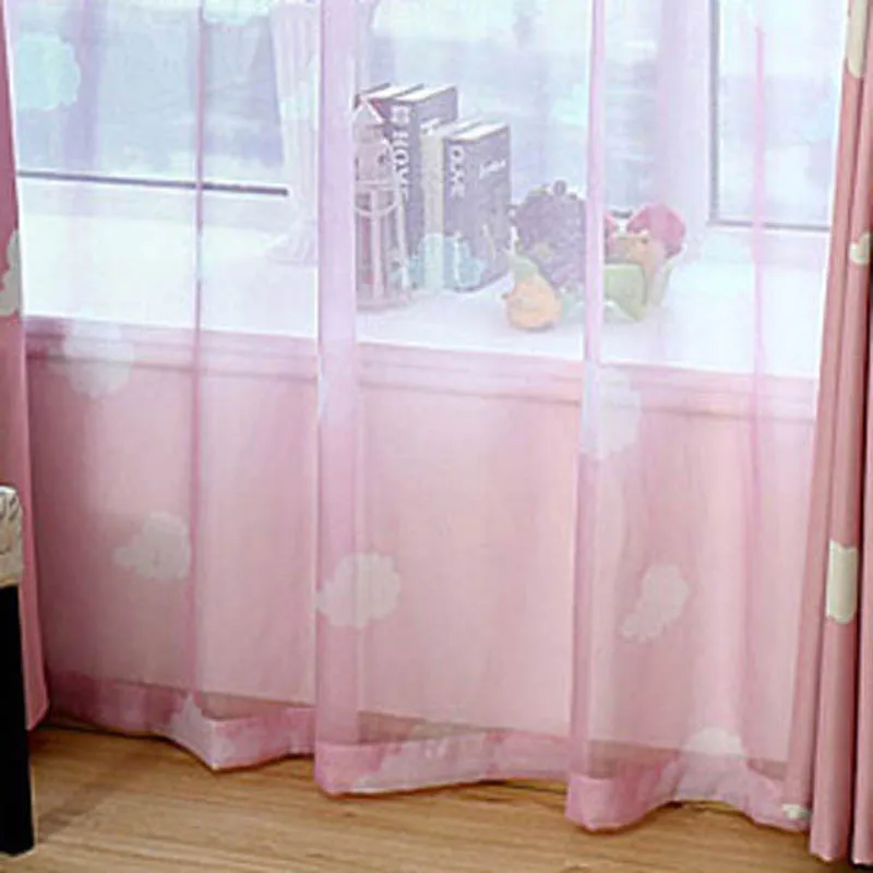 Pink Tulle Белые, розовые, Затемненные детские шторы для гостиной, синие тюлевые прозрачные шторы для мальчиков и девочек, для спальни, на заказ, WP125& 2 - Цвет: Pink Tulle