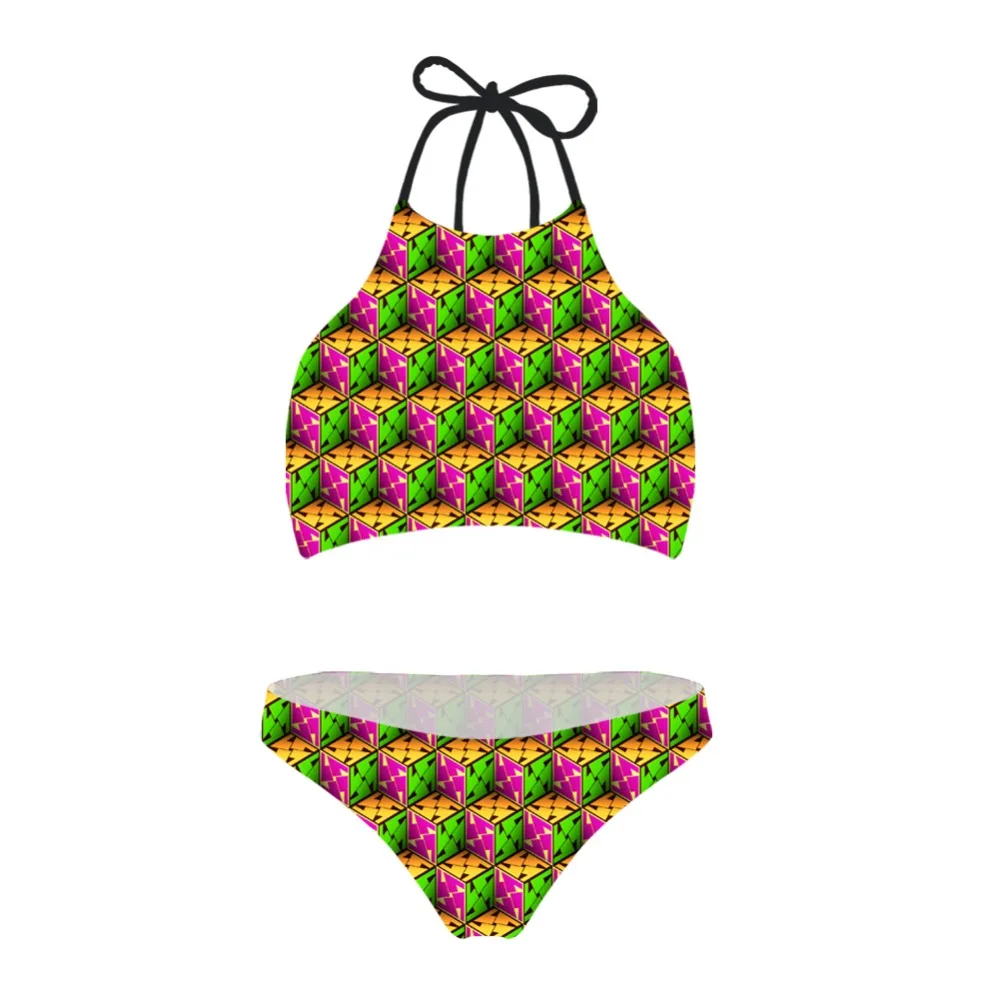 Ретро бразильский комплект бикини женский купальник на бретелях Монокини