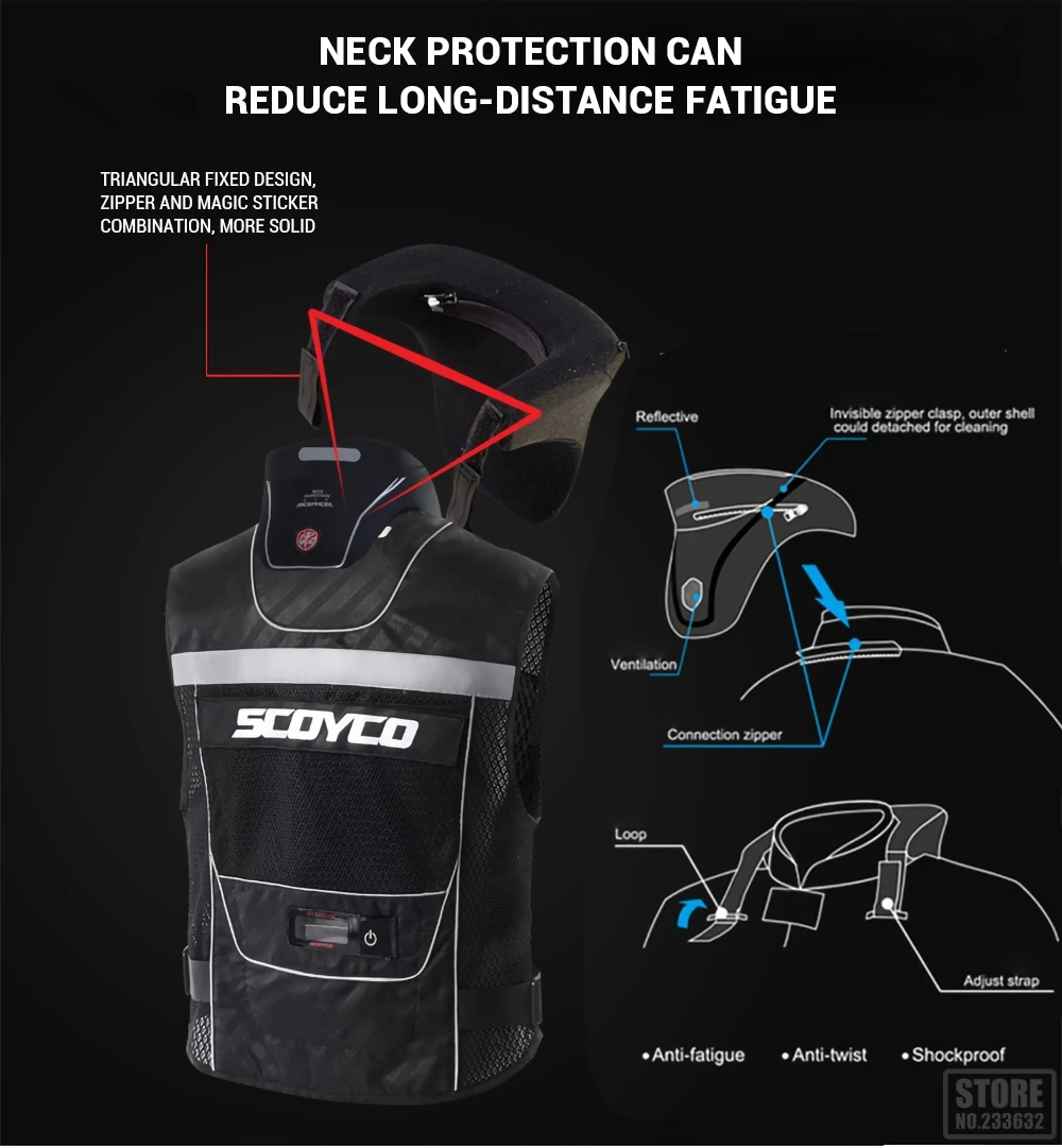 SCOYCO мотоциклетная куртка защитная Экипировка Chaqueta Moto куртка Светоотражающая летняя мотокроссная бездорожье гоночный жилет с защитой