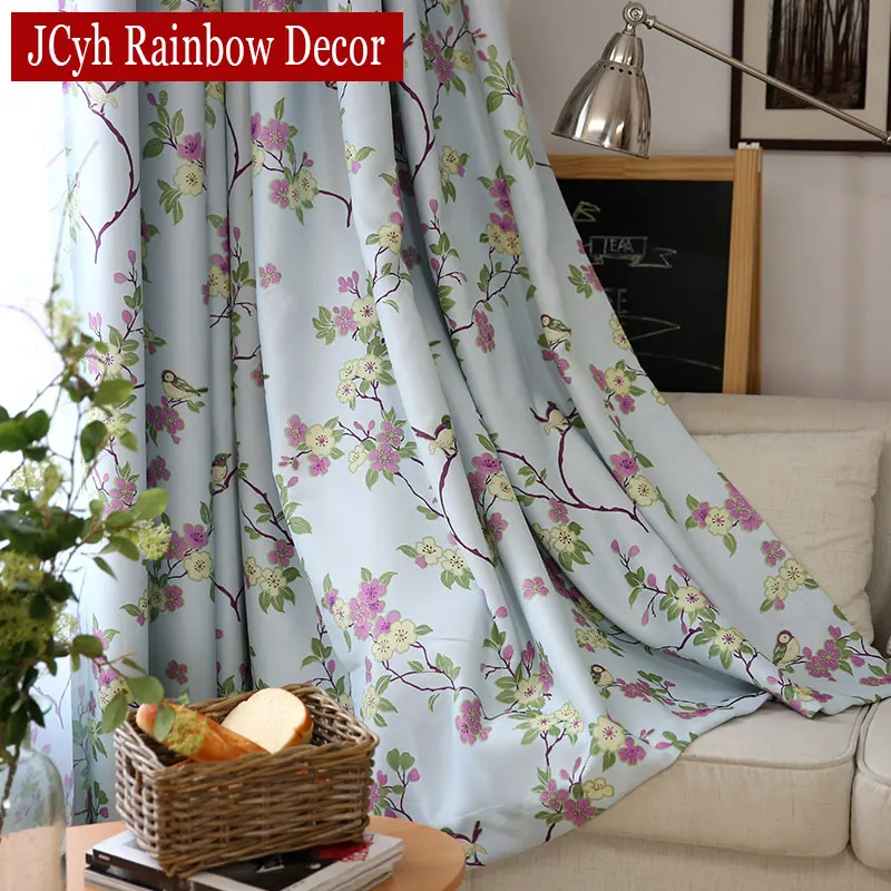 

Pasroral Blue Blackout Curtains For Bedroom Window For Living Room Treatments Blinds Shading Drapes Modern Cortinas Dormitorio