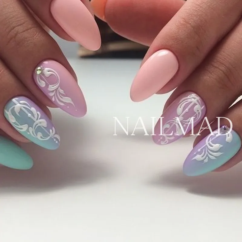 1 лист русской лозы стикеры 3D на ногти Nail Art черный арабиеск ногтей переводные