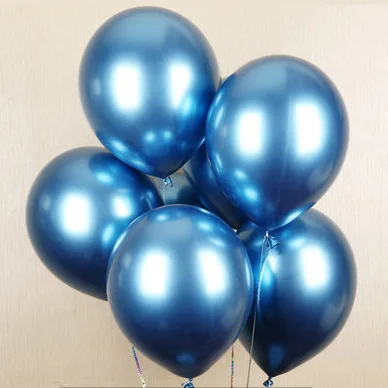 50pcs blue ballon 50 шт. металлический шар 12 дюймов глянцевый жемчуг плотные воздушные шары надувные воздушные шары для свадебного украшения металлические цвета латексные шары - Цвет: 50pcs blue ballon