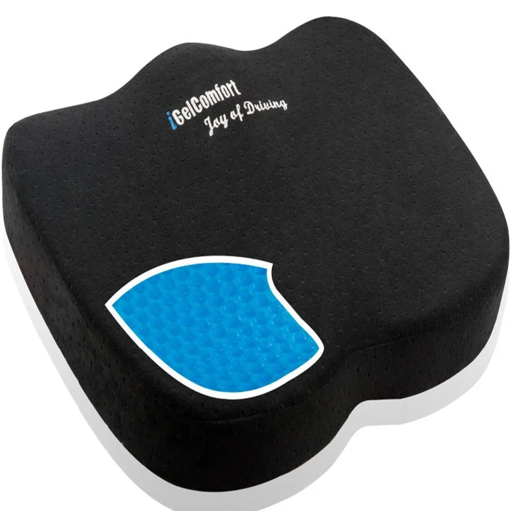 Подушка для сиденья Sojoy Gel &amp Memory Foam облегчения боли в спине и поддержки косточек