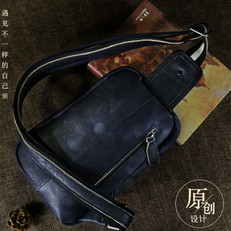 Винтаж для мужчин сумка через плечо из натуральной воловьей кожи плеча