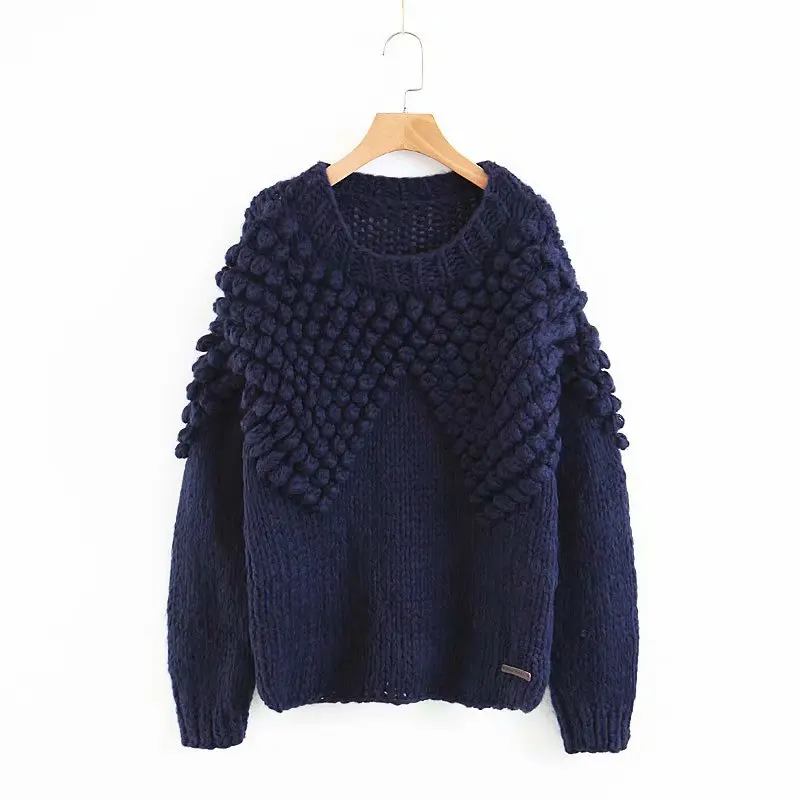 OMCHION Sueter Mujer 2018 Autumn O Neck Long Sleeve Korean Mohair Sweater Women Casual 3D Floral Pullover Solid Knitwear LMM139 | Женская