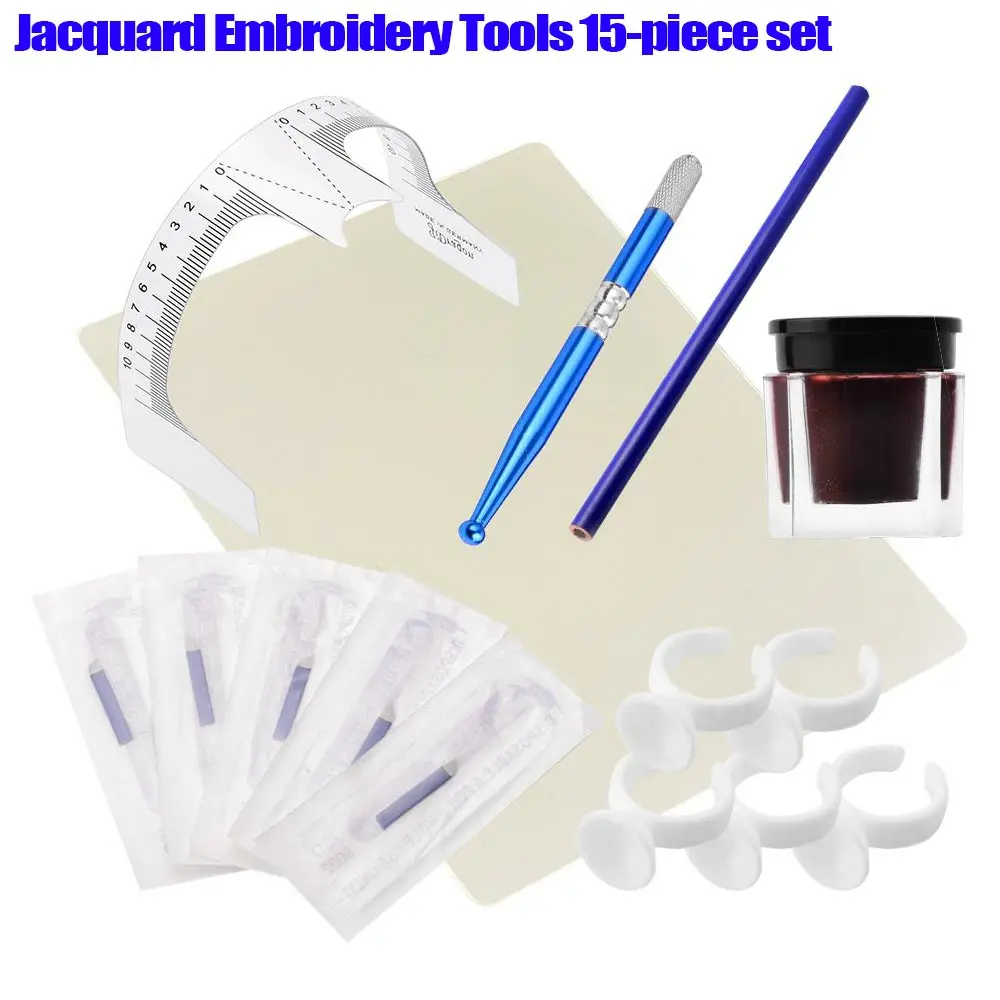 15 шт./компл. практичный микро клинок набор для тату бровей ручка игла инструмент