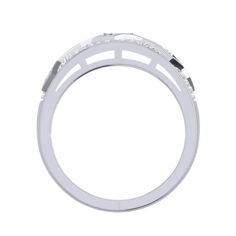 Caimao Pave Setting 14K белое золото 0.7ct натуральный бриллиант обручальное кольцо