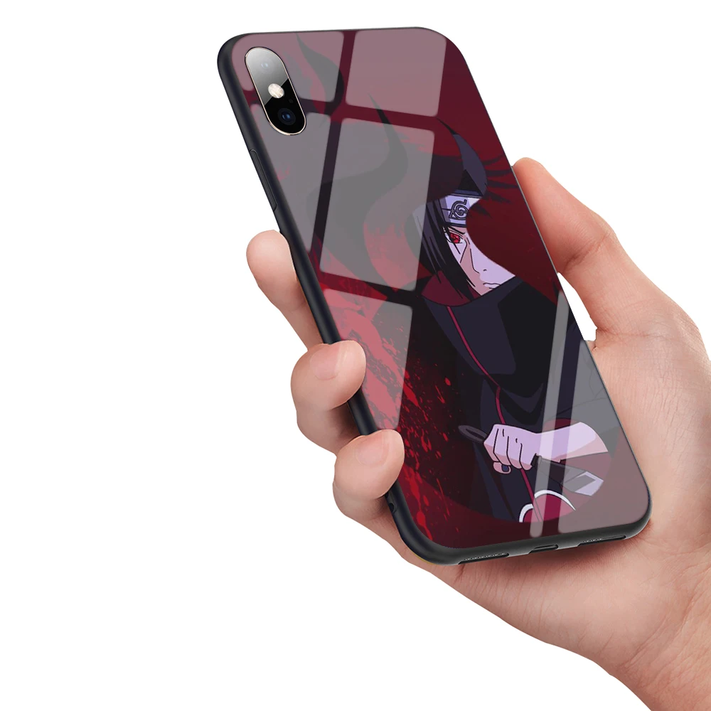 Lavaza Наруто Итачи Учиха закаленное стекло мягкий чехол для iPhone 6 6S 7 8 Plus 5 5S SE XR X XS 11 Pro MAX чехол