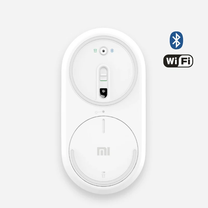 Xiaomi Мини Портативная WiFi 2,4G и Bluetooth двойная беспроводная мышь алюминиевый сплав ABS 1200 dpi Лазерная Поддержка Windows 8 10 PC
