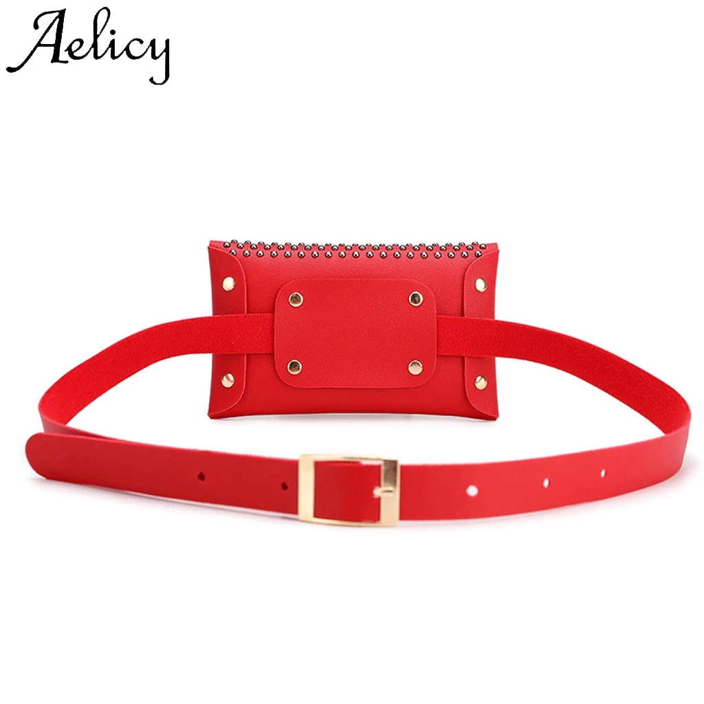 Aelicy Fashion Women Outdoor Rivets Hasp Solid Color Messenger Chest Bag High Quality Simple Phone Pocket Waist | Багаж и сумки