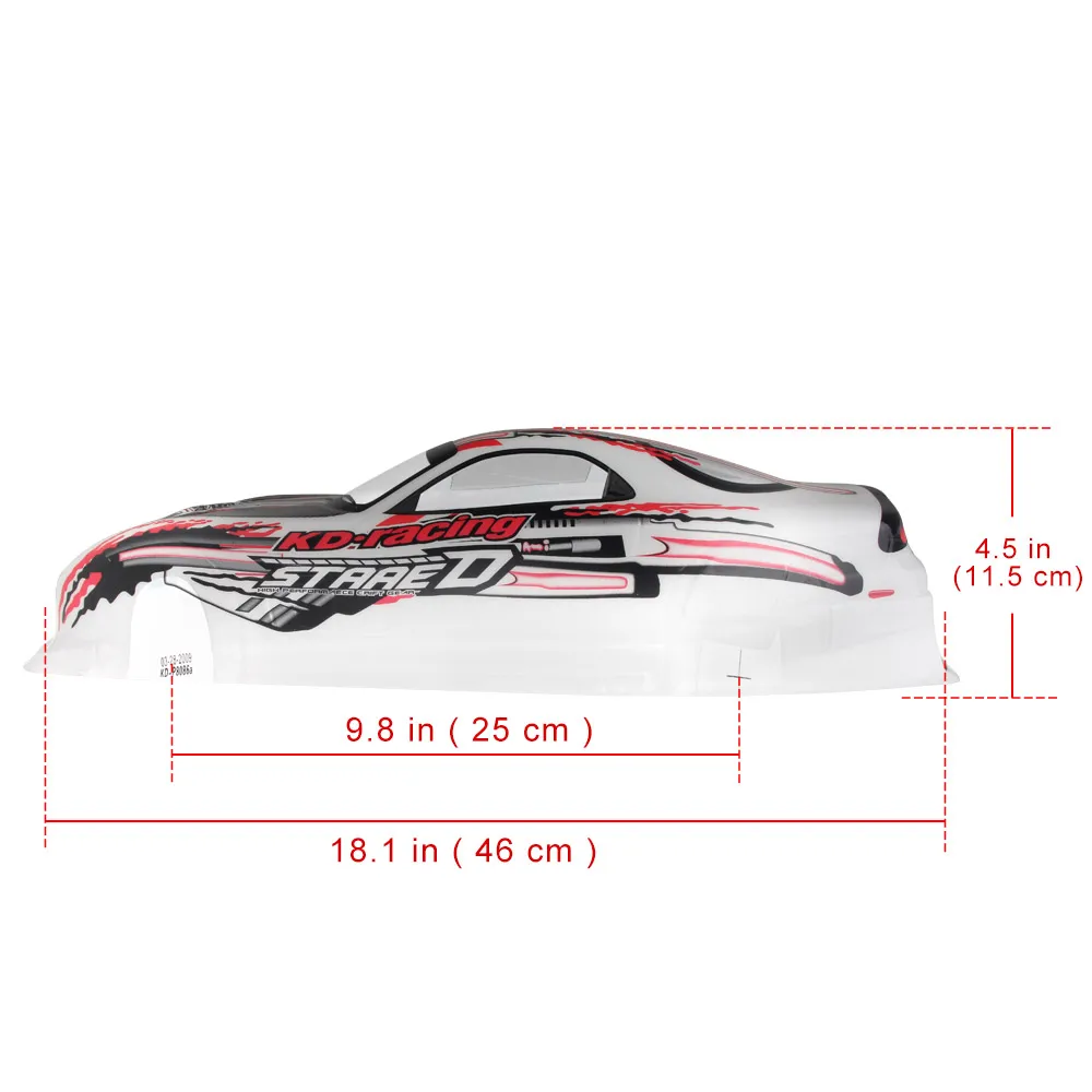 2 шт./лот Mazda RX7 1/10 1:10 ПВХ Окрашенный корпус 190 мм чехол с колесной базой RC хобби
