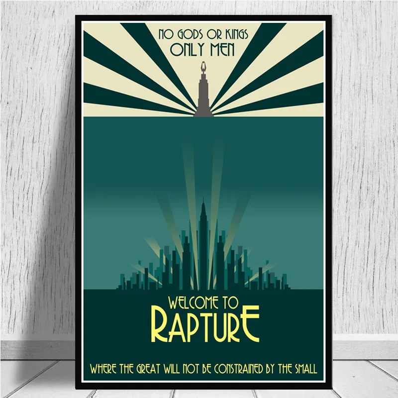 0001 Постеры и принты Bioshock Rapture видео игры ретро детский подарок плакат стены Искусство картина холст живопись для комнаты домашний декор - Цвет: 0001