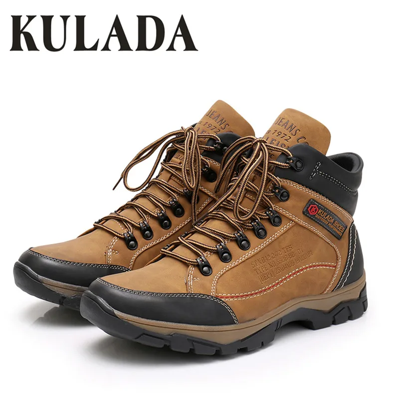 KULADA/Новинка мужские зимние ботинки кроссовки для активного отдыха теплая Модная
