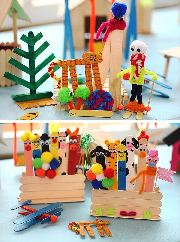 Деревянный корабль палочки деревянные мороженого лечения морозильник Поп